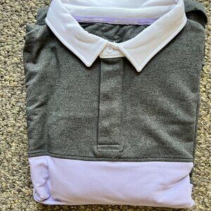 Jamby's Hugby Rugby Shirt. Grey/Lavender. NWT. XXL
